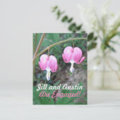 Carte Postale Faire-part Annonce de fiançailles Pink Bleeding Hearts (Debout devant)