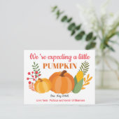 Carte Postale Faire-part Annonce de grossesse Citrouille Mignonne (Debout devant)