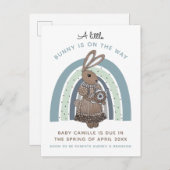 Carte Postale Faire-part Annonce de grossesse de lapin (Devant / Derrière)