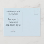 Carte Postale Faire-part Annonce de grossesse en espagnol (Dos)