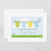 Carte Postale Faire-part Annonce de grossesse | Linge de bébé (Devant / Derrière)