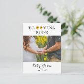 Carte Postale Faire-part Annonce de grossesse/naissance de marguerite en fl (Debout devant)