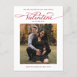 Carte Postale Faire-part Annonce de grossesse pour la Saint-Valentin avec p