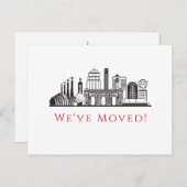 Carte Postale Faire-part Annonce de la skyline de Kansas City Nous avons dé (Devant / Derrière)