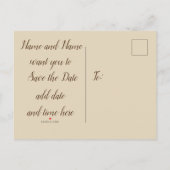 Carte Postale Faire-part Annonce de mariage à l'ancienne (Dos)