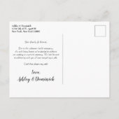 Carte Postale Faire-part Annonce de Mariage Élégant et Simple (Dos)