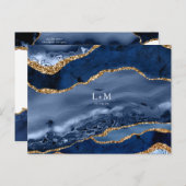 Carte Postale Faire-part Annonce de mariage en géode de pierre précieuse d' (Devant / Derrière)