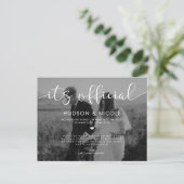 Carte Postale Faire-part Annonce de mariage par photo de mariage en fuite o (Debout devant)