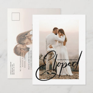 Carte Postale Faire-part Annonce de mariage photo de fugue amoureuse