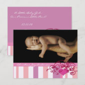 Carte Postale Faire-part Annonce de Naissance Bébé Fille - (Devant / Derrière)