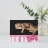 Carte Postale Faire-part Annonce de Naissance Bébé Fille - (Debout devant)