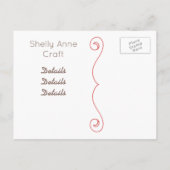 Carte Postale Faire-part Annonce de naissance bébé rayée Pink Cabana (Dos)