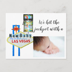 Carte Postale Faire-part Annonce de naissance de bébé à Las Vegas