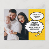 Carte Postale Faire-part Annonce de naissance de bébé photo moderne simple (Dos)