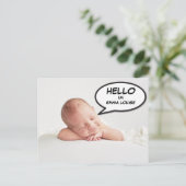 Carte Postale Faire-part Annonce de naissance de bébé photo moderne simple (Debout devant)