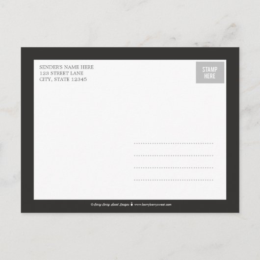 Carte Postale Faire-part Annonce de naissance de bienvenue chic - Bleu (Dos)