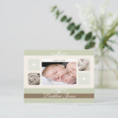 Carte Postale Faire-part ANnonce de naissance :: flourish1 - garçon (Debout devant)