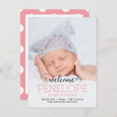 Carte Postale Faire-part Annonce de naissance moderne DÉLICIEUSE (Devant / Derrière)