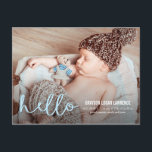 Carte Postale Faire-part Annonce de naissance moderne HELLO<br><div class="desc">Simplement moderne. Toujours élégant. © www.themodcards.com</div>