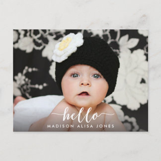 Carte Postale Faire-part Annonce de naissance Photo Bonjour Petit Garçon ou