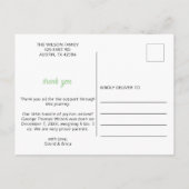 Carte Postale Faire-part Annonce de naissance photo de bébé Nouvelle verdur (Dos)