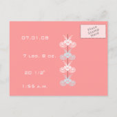 Carte Postale Faire-part Annonce de naissance Rose (Dos)