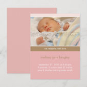 Carte Postale Faire-part Annonce de naissance Rose/Tan • Tout Simplement Vo (Devant / Derrière)