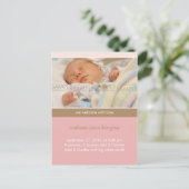 Carte Postale Faire-part Annonce de naissance Rose/Tan • Tout Simplement Vo (Debout devant)