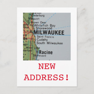 Carte Postale Faire-part Annonce de nouvelle adresse à Milwaukee