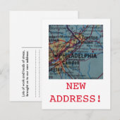 Carte Postale Faire-part Annonce de nouvelle adresse à Philadelphie (Devant / Derrière)