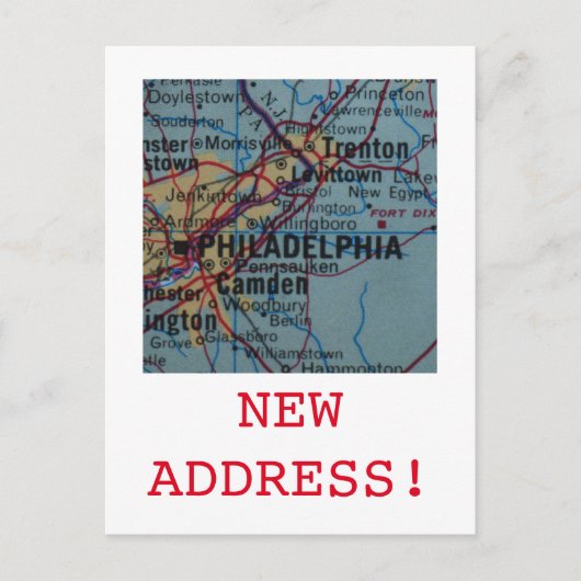 Carte Postale Faire-part Annonce de nouvelle adresse à Philadelphie (Devant)