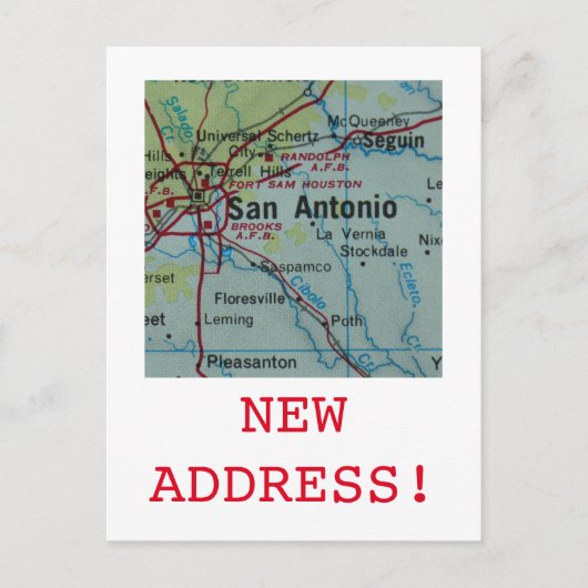 Carte Postale Faire-part Annonce de nouvelle adresse à San Antonio (Devant)