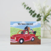 Carte Postale Faire-part Annonce de nouvelle adresse des Red Truck Labrador (Debout devant)