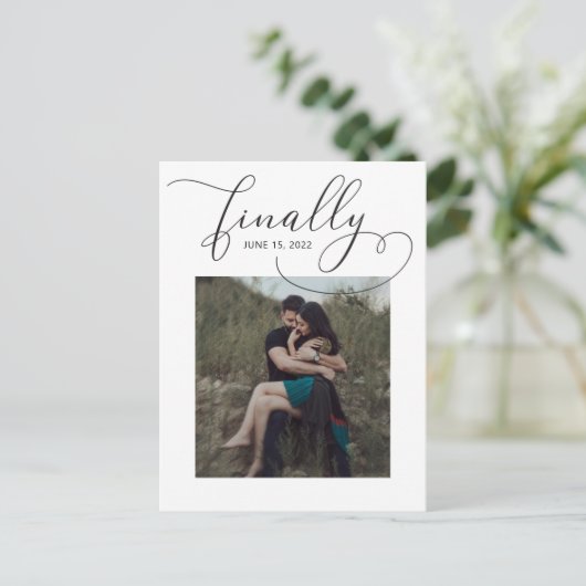 Carte Postale Faire-part Annonce de photo de sauvegarde de date finale (Debout devant)