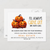 Carte Postale Faire-part Annonce de recommandations de citrouilles immobili (Devant / Derrière)