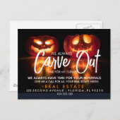 Carte Postale Faire-part Annonce de recommandations de citrouilles immobili (Devant / Derrière)