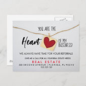 Carte Postale Faire-part Annonce de recommandations de cœur de l'immobilier (Devant / Derrière)
