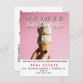 Carte Postale Faire-part Annonce de recommandations de cuillère à crème gla (Devant / Derrière)