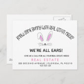 Carte Postale Faire-part Annonce de recommandations de lapin de Pâques pour (Devant / Derrière)