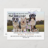 Carte Postale Faire-part Annonce de recommandations de lapin de Pâques pour (Devant / Derrière)