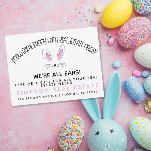 Carte Postale Faire-part Annonce de recommandations de lapin de Pâques pour