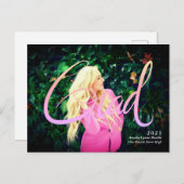 Carte Postale Faire-part Annonce de remise de diplôme avec superposition né (Devant / Derrière)