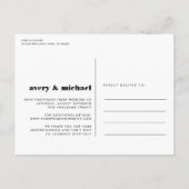 Carte Postale Faire-part Annonce de report de mariage moderne | Noir (Dos)