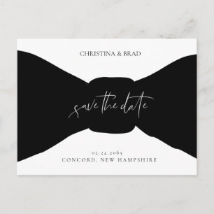 Carte Postale Faire-part Annonce de sauvegarde de date de mariage noir et b