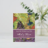 Carte Postale Faire-part Annonce de sauvegarde de date Feuille de vigne d'a (Debout devant)