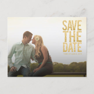 Carte Postale Faire-part Annonce de typographie pour sauvegarde de date en