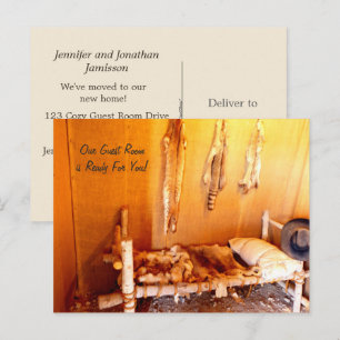 Carte Postale Faire-part Annonce d'une nouvelle adresse pour une chambre d'