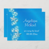 Carte Postale Faire-part Annonce étoile de mer de plage bleu blanc (Devant / Derrière)