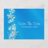 Carte Postale Faire-part Annonce étoile de mer de plage bleu blanc (Dos)