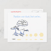 Carte Postale Faire-part Annonce humoristique de déménagement d'entreprise (Devant / Derrière)